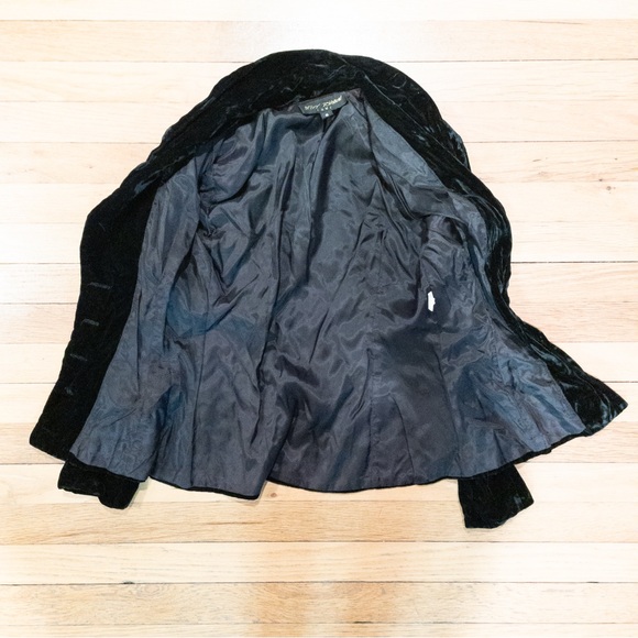 💋 Betsey Johnson Luxe Black Crushed Velvet Blazer Vintage 90’s 🖤 - Picture 5 of 10